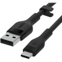 "Belkin Flex USB-A/USB-C Silikon-Kabel, 2m, schwarz"