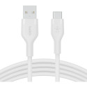 "Belkin Flex USB-A/USB-C Silikon-Kabel, 2m, weiß"