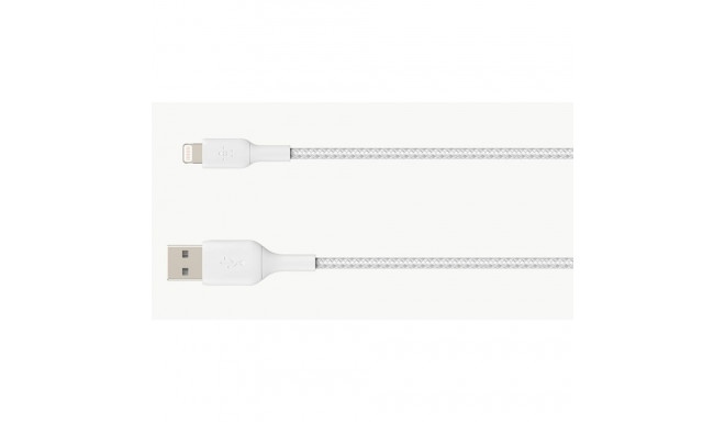 "Belkin Lightning Lade/Sync Kabel ummantelt mfi 15cm weiß"