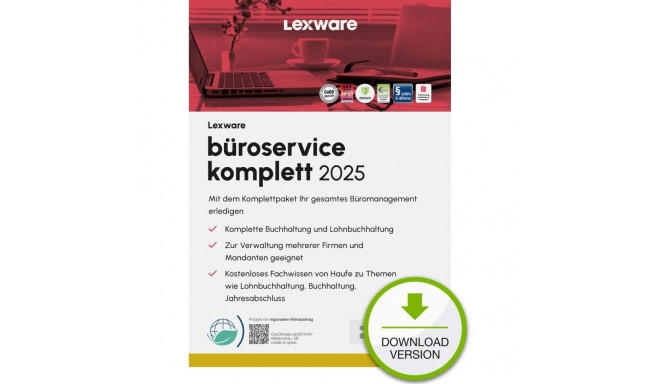 "Lexware Büroservice Komplett 2025 Mehrplatzversion - 1 Device, ABO - ESD -DownloadESD"