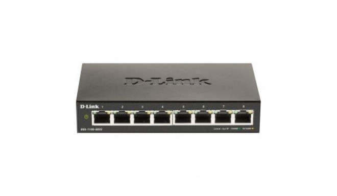 D-link Smart Gigabit Ethernet Switch DGS-110-08V2 Managed, Desktop, Power supply type External, Ethe