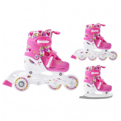 Roller skates-rollers-skates adjustable Smj sport Combo Hearts 3in1 Led Jr HS-TNK-000011510 (30-33)