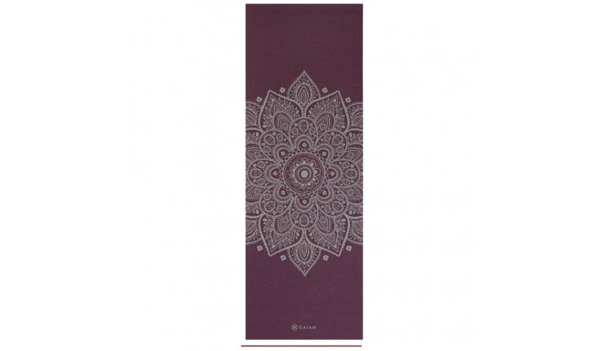 Gaiam Midnight Plum Sundial Flower Yoga Mat 5mm 65734