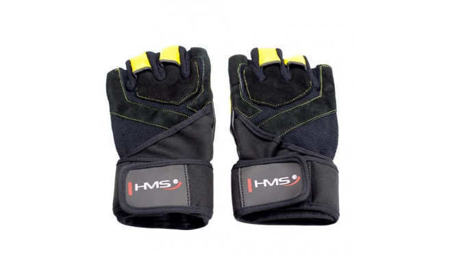 Black / Yellow HMS RST01 gym gloves XL