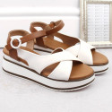 Vinceza W JAN303 white wedge sandals (40)
