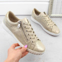 Comfortable leather shoes Rieker W RKR694, beige (36)