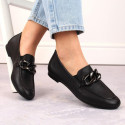 Comfortable leather shoes with a chain Remonte W RKR645, black (38)