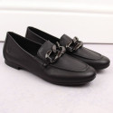 Comfortable leather shoes with a chain Remonte W RKR645, black (38)