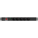 POWER DISTRIBUTION UNIT (PDU) 19" LANBERG 1U 16A 2M 5X FRENCH OUTLETS BLACK