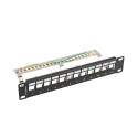PATCH PANEL BLANK 12 PORT 1U 19" FTP FOR KEYSTONE MODULES BLACK LANBERG V2