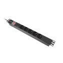 POWER DISTRIBUTION UNIT (PDU) 19" LANBERG 1U 16A 2M 5X FRENCH OUTLETS BLACK