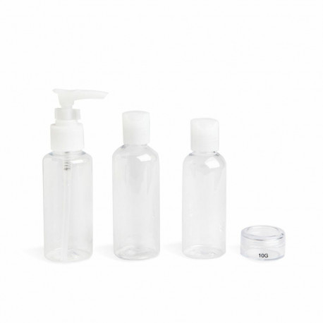 4-in-1 Travel Liquid Dispenser IDC Institute Travel Transparent Set 4 Pieces