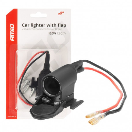 Gniazdo zapalniczki autole klapiga 12v 24v amio-04128