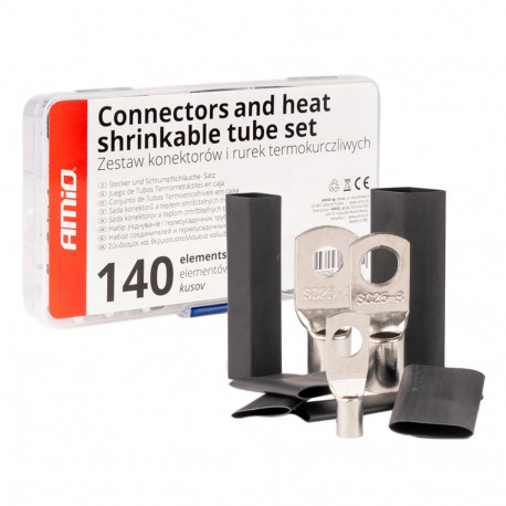 Zestaw rõngasklemmid termokahanevad torud 140 tk amio-04122