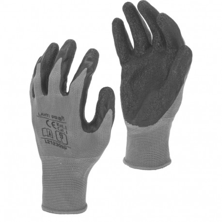 Lateksist hall-mustad kindad l212307p, 12 paari, "7", ce, lahti