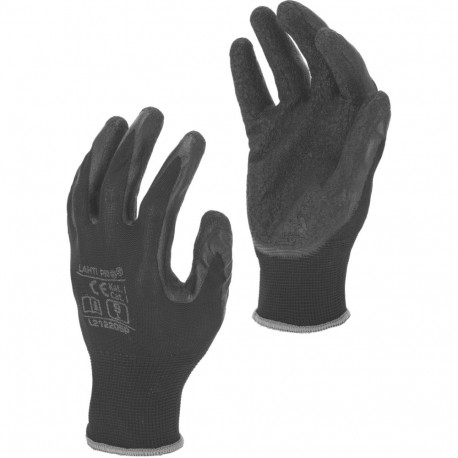 Lateksist mustad kindad l212207p, 12 paari, "7", ce, lahti