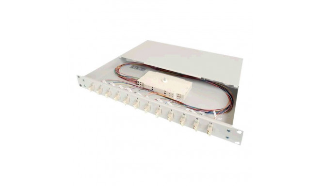 DIGITUS Fiber Optic Sliding Splice Box 1U Equipped 24x LC duplex incl. M 25 Screw Splice Cassette OM