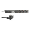 DIGITUS 1U Aluminium PDU Rackmountable 16A 4000W 250VAC 50/60Hz 7x outlet CEE 7/7 2m cable CEE 7/7 p