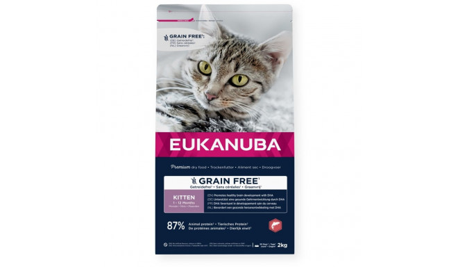 Dry Cat Food - Eukanuba Grain Free Kitten Salmon 2kg