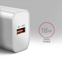 Axagon ACU-QC18W mobile device charger Mobile phone, Smartphone, Smartwatch, Tablet, Universal White