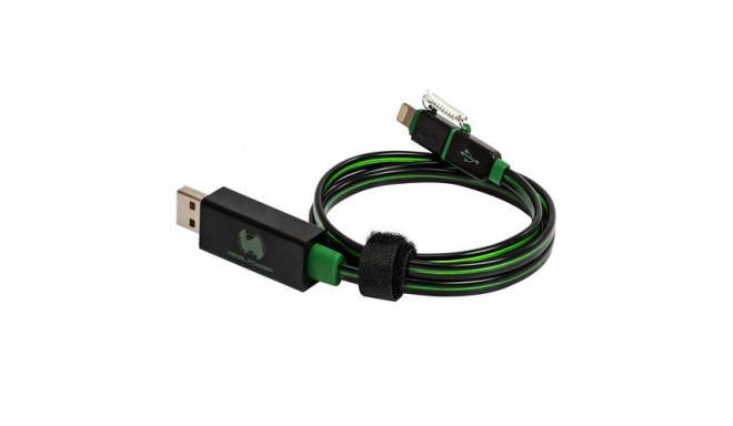 RealPower USB A/Lightning 0.75m Black, Green
