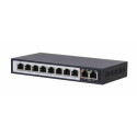 Extralink Switch PoE PERSES 8x Gigabit PoE/PoE+, 2x RJ45 Uplink Gigabit, 96W