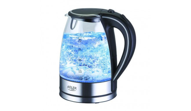 Adler AD 1225 electric kettle 1.7 L 2000 W Black, Stainless steel, Transparent