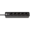 Brennenstuhl 1153250000 power extension 1.5 m 5 AC outlet(s) Indoor Black