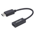 Manhattan DisplayPort 1.1 to HDMI Adapter Cable, 1080p@60Hz, Male to Female, Black, DP With Latch, N