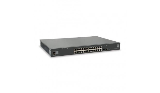 LevelOne KILBY 28-Port Stackable L3 Lite Managed Gigabit Switch, 2 x 10GbE SFP+, 1 x 10GbE Module Sl