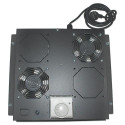 Intellinet 2-Fan Ventilation Unit for 19&quot; Racks, Roof Mount, with Thermostat, Black