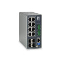 LevelOne TURING 12-Port L3 Lite Managed Gigabit Industrial Switch, 8 PoE Outputs, 240W, 802.3at/af P