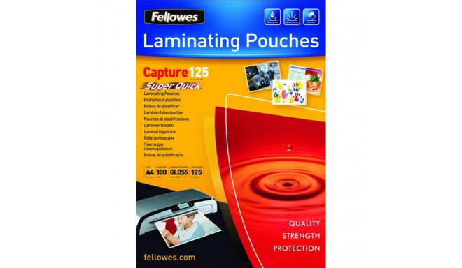 Fellowes SuperQuick A4 Glossy 125 Micron Laminating Pouch