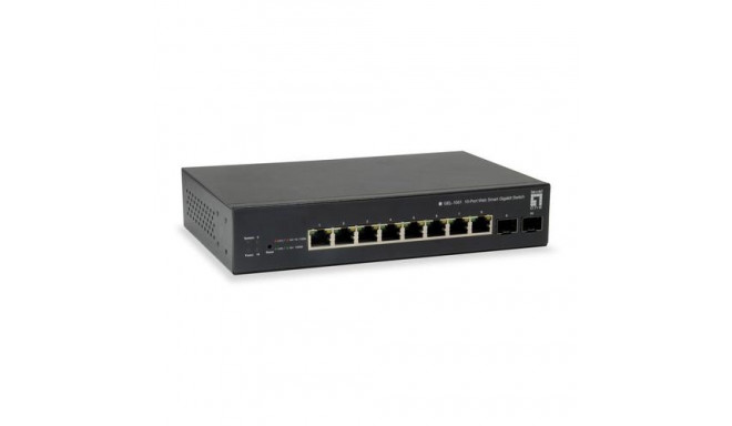 LevelOne 10-Port Web Smart Gigabit PoE Switch, 8 PoE Outputs, 2 x Gigabit SFP, 70W