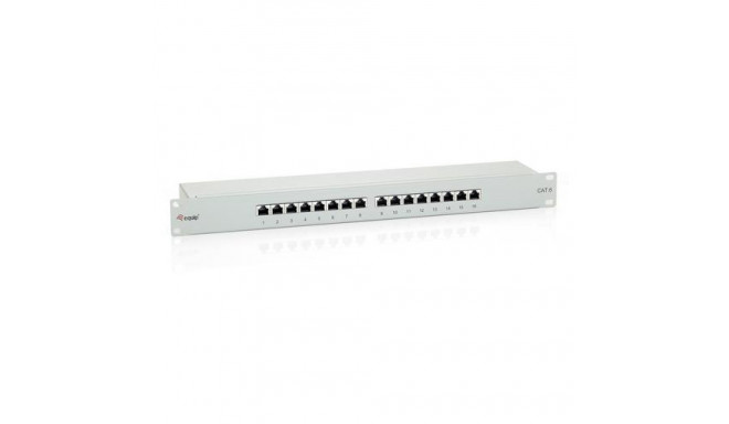 Equip 16-Port Cat.6 Shielded Patch Panel, Light Grey