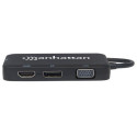 Manhattan USB-C Dock/Hub, Ports (x4): DisplayPort, DVI-I, HDMI or VGA, Note: Only One Port can be us