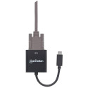 Manhattan USB-C to VGA Converter Cable, 1080p@60Hz, Black, 8cm, Equivalent to CDP2HD, Male to Female