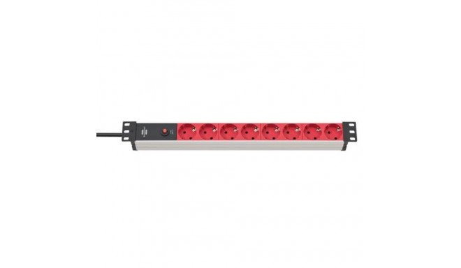 Brennenstuhl 1390007118 power extension 2 m 8 AC outlet(s) Indoor Black, Red