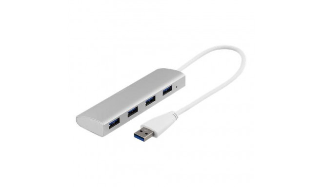 Deltaco UH-484 interface hub USB 3.2 Gen 1 (3.1 Gen 1) Type-A 5000 Mbit/s Silver