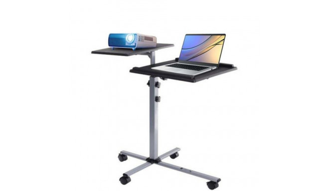 Techly Universal Adjustable Trolley for Notebook Projector, Black