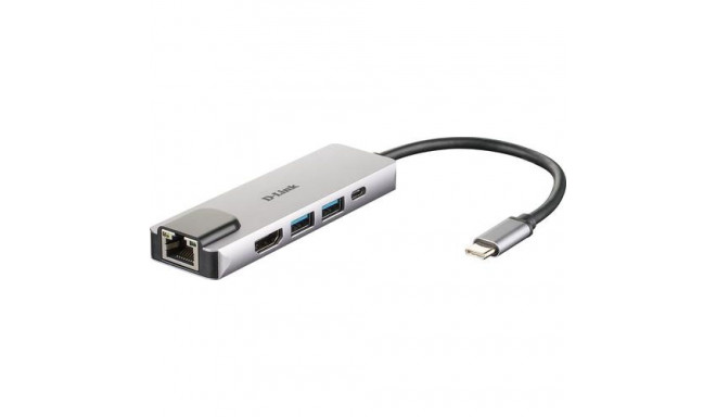 D-Link DUB-M520 laptop dock/port replicator Wired Thunderbolt 3 Aluminium