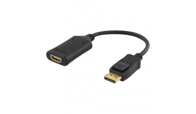 Deltaco DP-HDMI32 video cable adapter 0.1 m HDMI Type A (Standard) USB Type-A Black