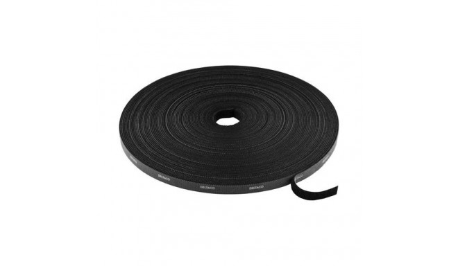 Deltaco CM1025S cable tie Hook &amp; loop cable tie Velcro Black 1 pc(s)