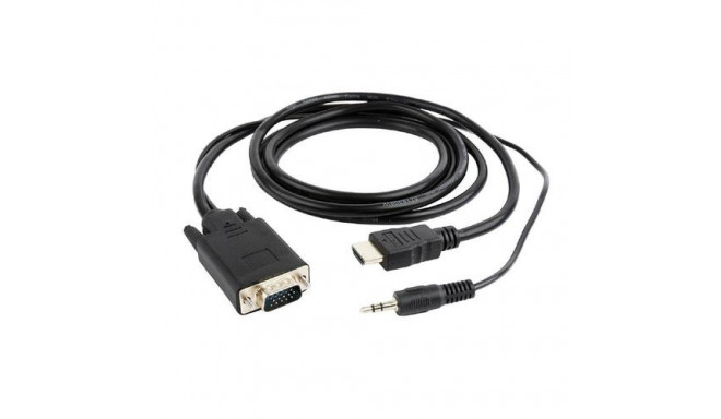 Gembird CC-DP-HDMI-5M video cable adapter HDMI + 3.5mm VGA (D-Sub) Black