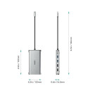 Aukey USB hub CB-C78 USB-C 5000Mbit/s, silver