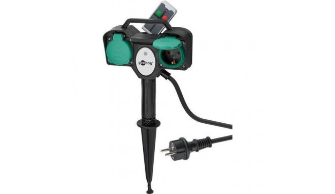 Goobay 76779 power extension 2 m 2 AC outlet(s) Outdoor Black