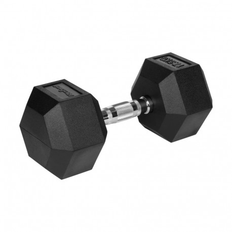 Rubberized cast iron dumbbell HEX 17.5 kg REBEL ACTIVE