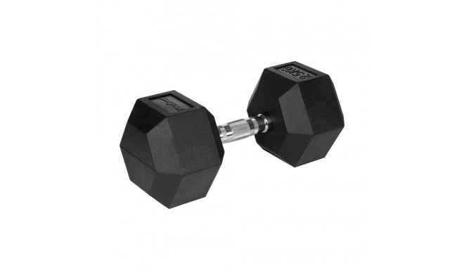 Rubberized cast iron dumbbell HEX 25 kg REBEL ACTIVE