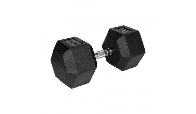 Rubberized cast iron dumbbell HEX 37.5 kg REBEL ACTIVE