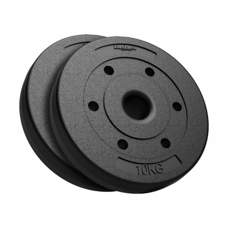 Bituminous Weight Set 2x10kg, 51mm Hole - for Olympic Barbells, REBEL ACTIVE